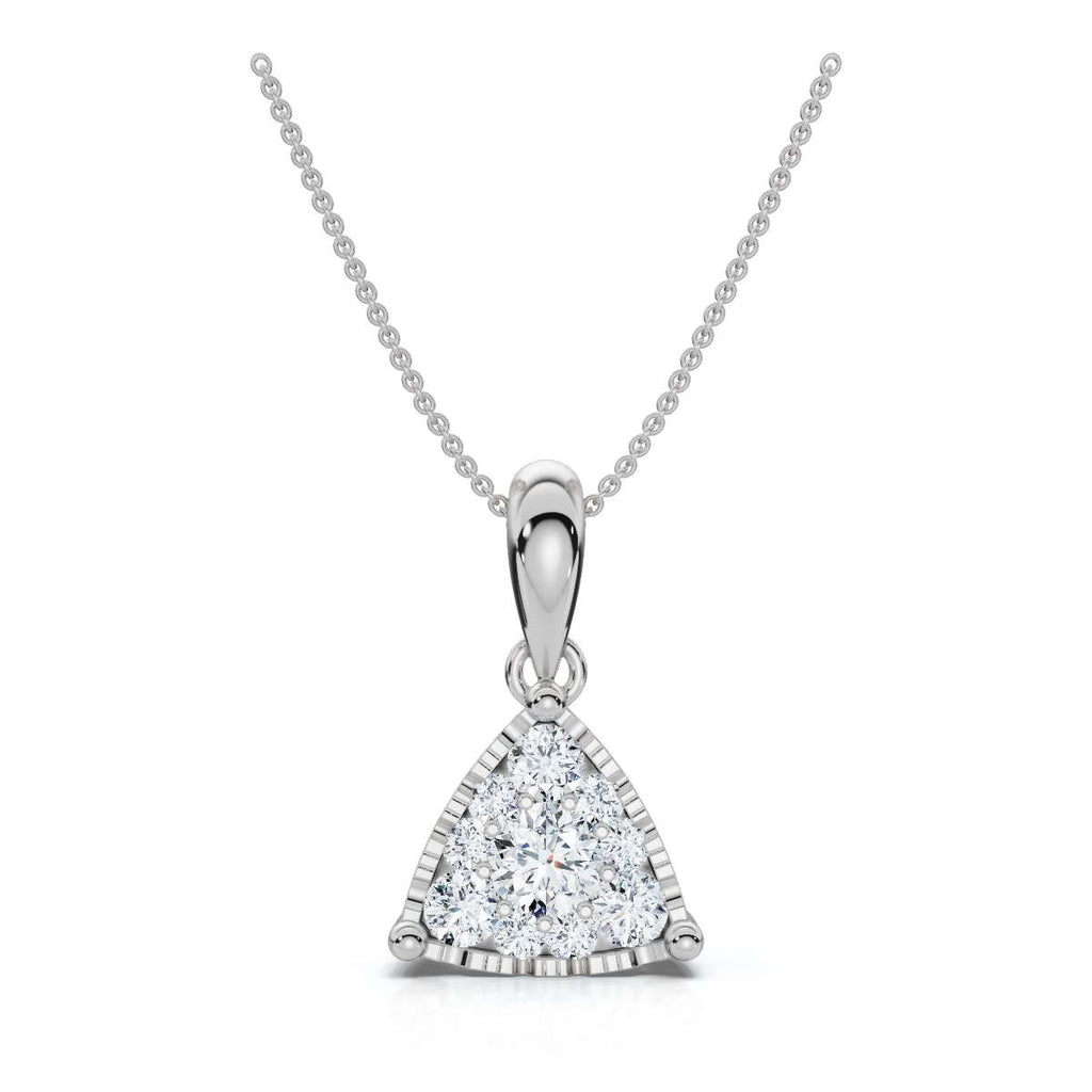 0.55 CTW Round Lab-Grown Diamond Triangle Cluster Pendant Necklace 14K-18K Gold/Platinum