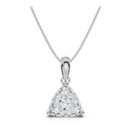 0.55 CTW Round Lab-Grown Diamond Triangle Cluster Pendant Necklace 14K-18K Gold/Platinum