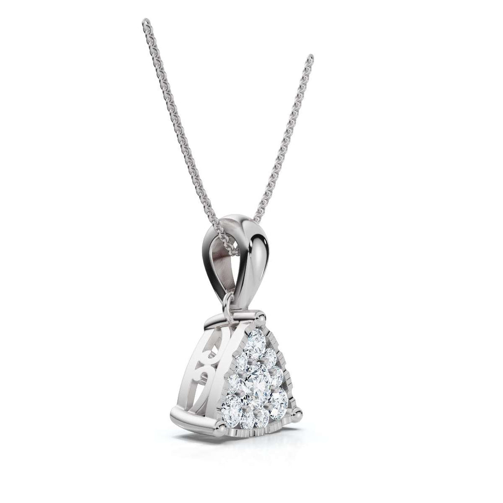 0.55 CTW Round Lab-Grown Diamond Triangle Cluster Pendant Necklace 14K-18K Gold/Platinum
