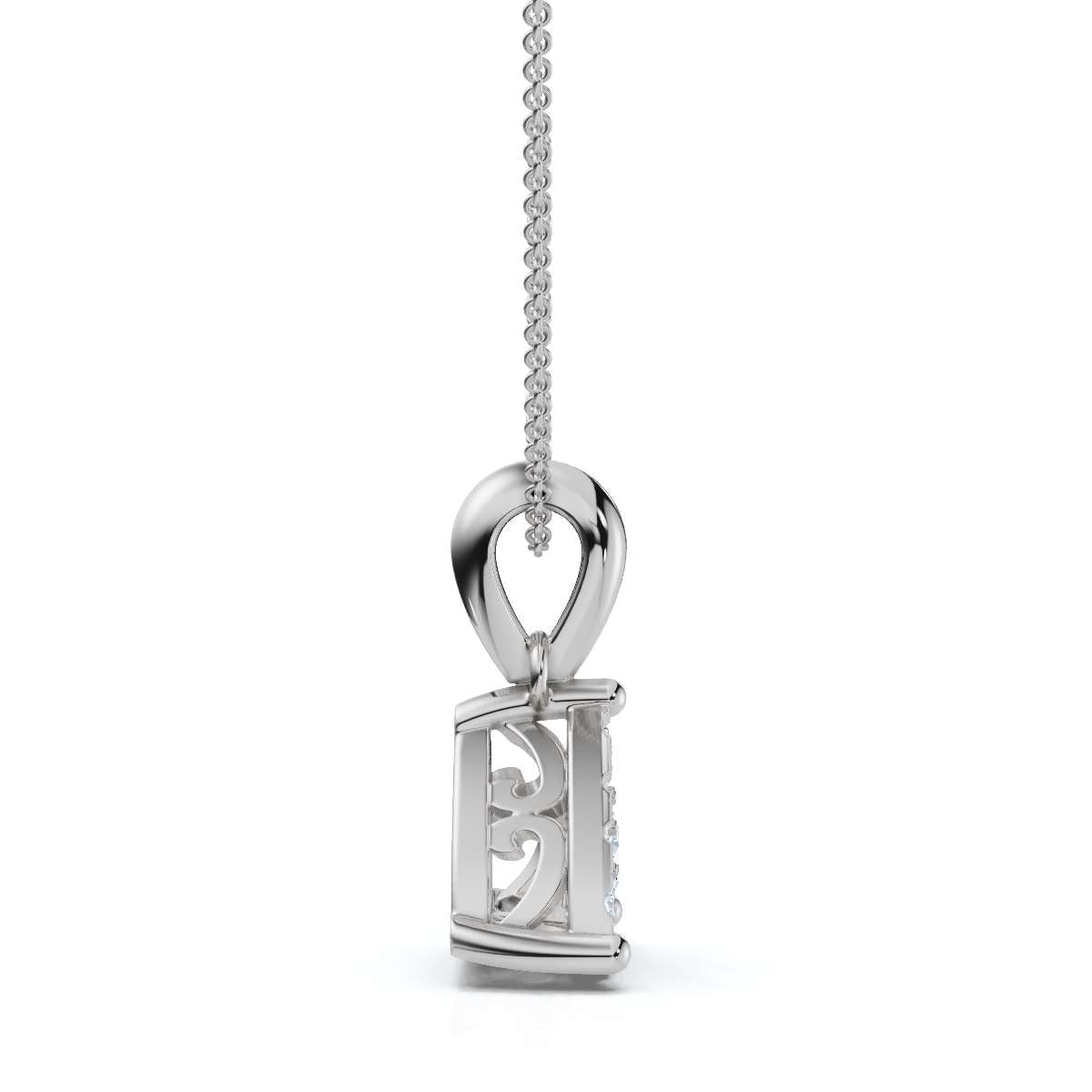 0.55 CTW Round Lab-Grown Diamond Triangle Cluster Pendant Necklace 14K-18K Gold/Platinum