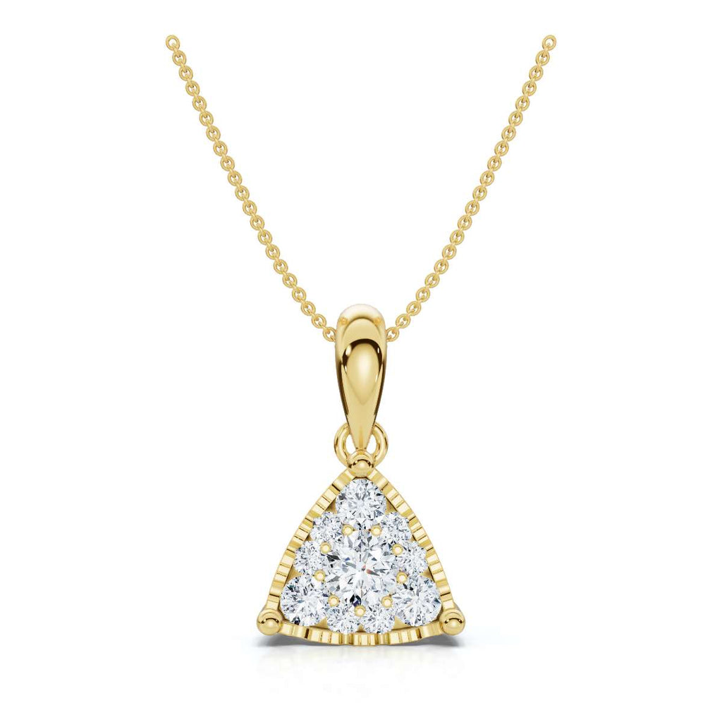 0.55 CTW Round Lab-Grown Diamond Triangle Cluster Pendant Necklace 14K-18K Gold/Platinum