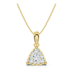 0.55 CTW Round Lab-Grown Diamond Triangle Cluster Pendant Necklace 14K-18K Gold/Platinum