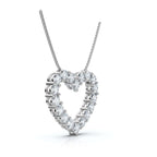 1.44 CTW Round Lab-Grown Diamond Shared Prong Open Heart Pendant Necklace 14K-18K Gold/Platinum