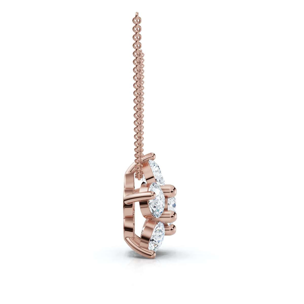 The Fiore Star: 1.25 CTW Round Diamond Flower Pendant 14K-18K Gold/Platinum Necklace