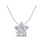 The Fiore Star: 1.25 CTW Round Diamond Flower Pendant 14K-18K Gold/Platinum Necklace