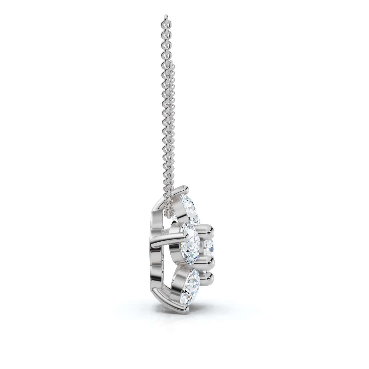 The Fiore Star: 1.25 CTW Round Diamond Flower Pendant 14K-18K Gold/Platinum Necklace