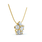 The Fiore Star: 1.25 CTW Round Diamond Flower Pendant 14K-18K Gold/Platinum Necklace