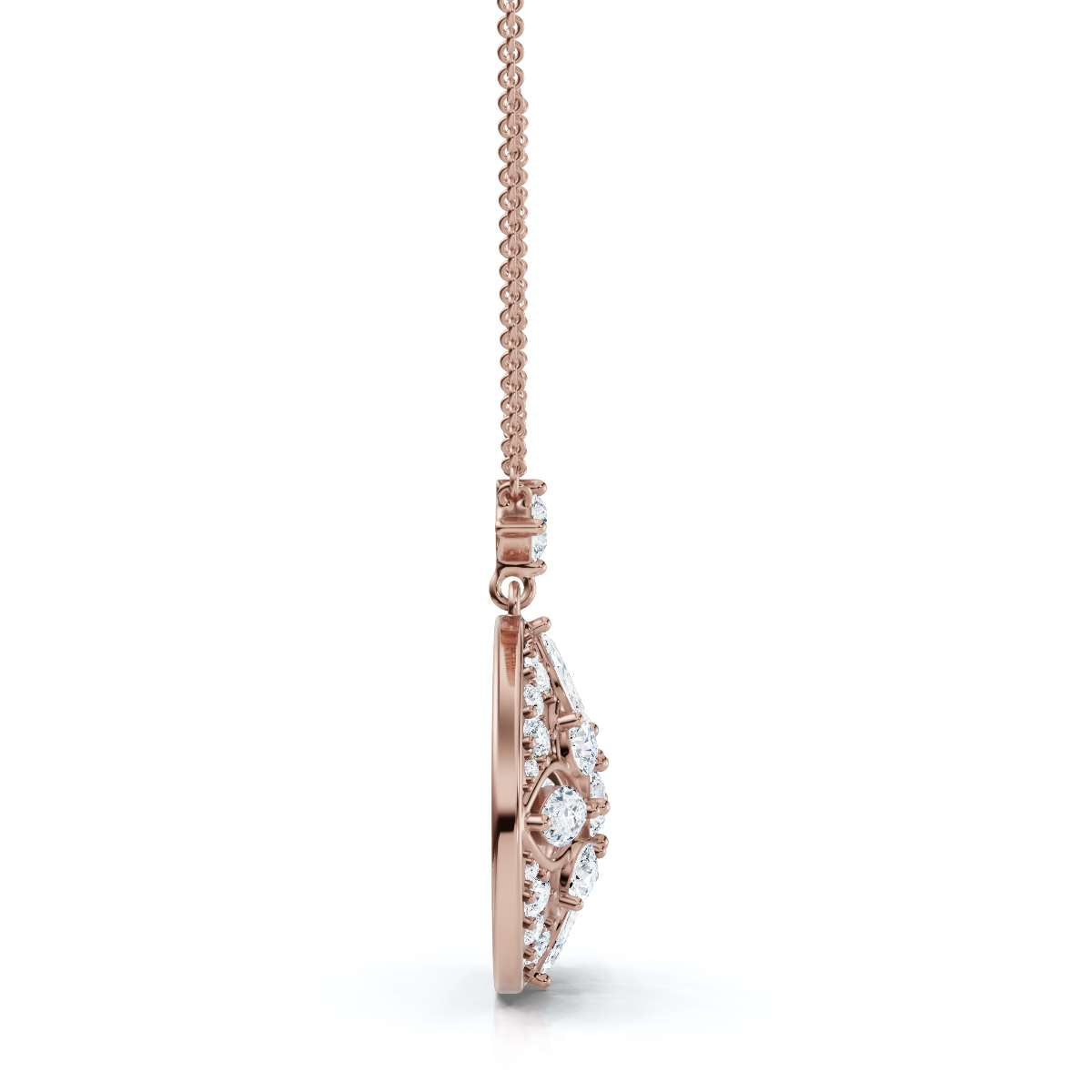 2.01 CTW Mixed-Cut Lab-Grown Diamond Geometric Kaleidoscope Medallion Necklace 14K-18K Gold/Platinum