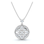 2.01 CTW Mixed-Cut Lab-Grown Diamond Geometric Kaleidoscope Medallion Necklace 14K-18K Gold/Platinum