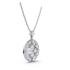 2.01 CTW Mixed-Cut Lab-Grown Diamond Geometric Kaleidoscope Medallion Necklace 14K-18K Gold/Platinum