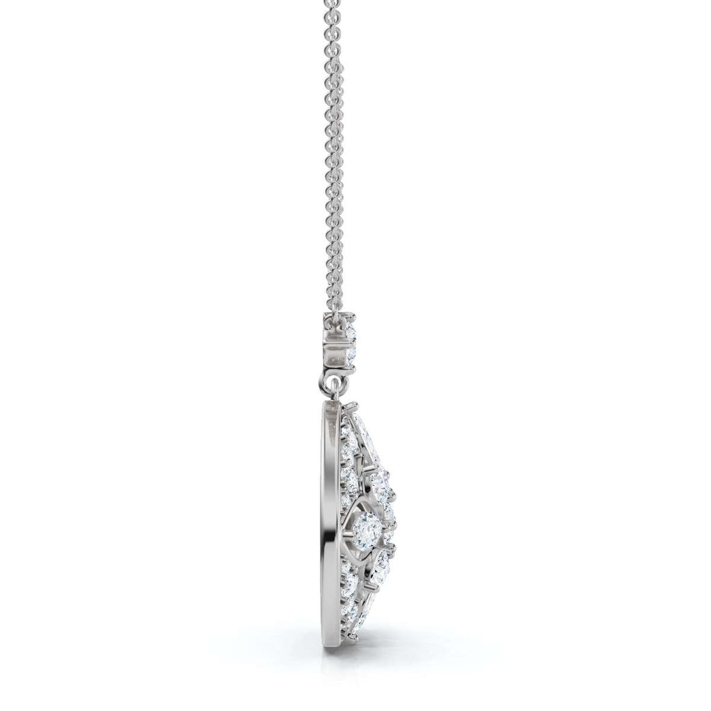 2.01 CTW Mixed-Cut Lab-Grown Diamond Geometric Kaleidoscope Medallion Necklace 14K-18K Gold/Platinum