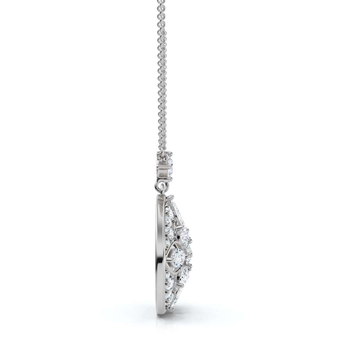 2.01 CTW Mixed-Cut Lab-Grown Diamond Geometric Kaleidoscope Medallion Necklace 14K-18K Gold/Platinum