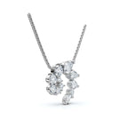 2.89 CTW Mixed-Shape Pear, Round, & Marquise Lab-Grown Diamond Spiral Pendant Necklace 14K Gold/Platinum
