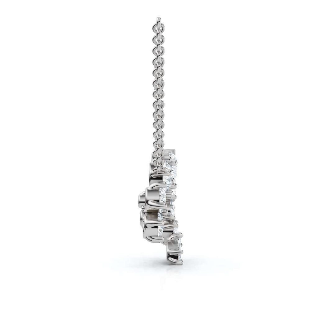 2.89 CTW Mixed-Shape Pear, Round, & Marquise Lab-Grown Diamond Spiral Pendant Necklace 14K Gold/Platinum