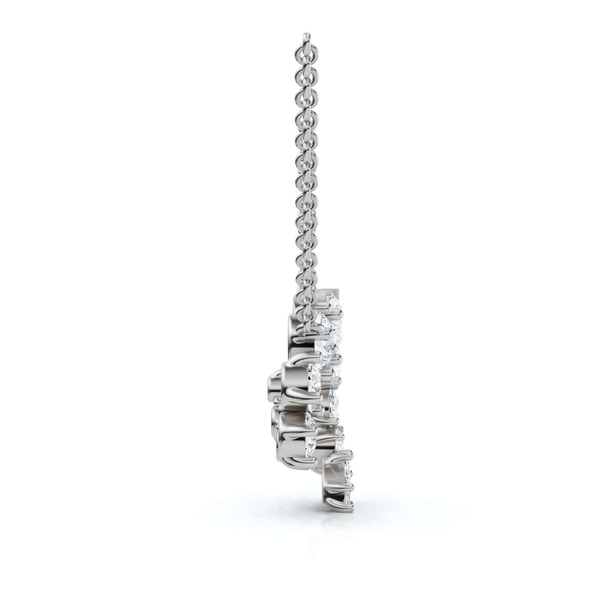 2.89 CTW Mixed-Shape Pear, Round, & Marquise Lab-Grown Diamond Spiral Pendant Necklace 14K Gold/Platinum