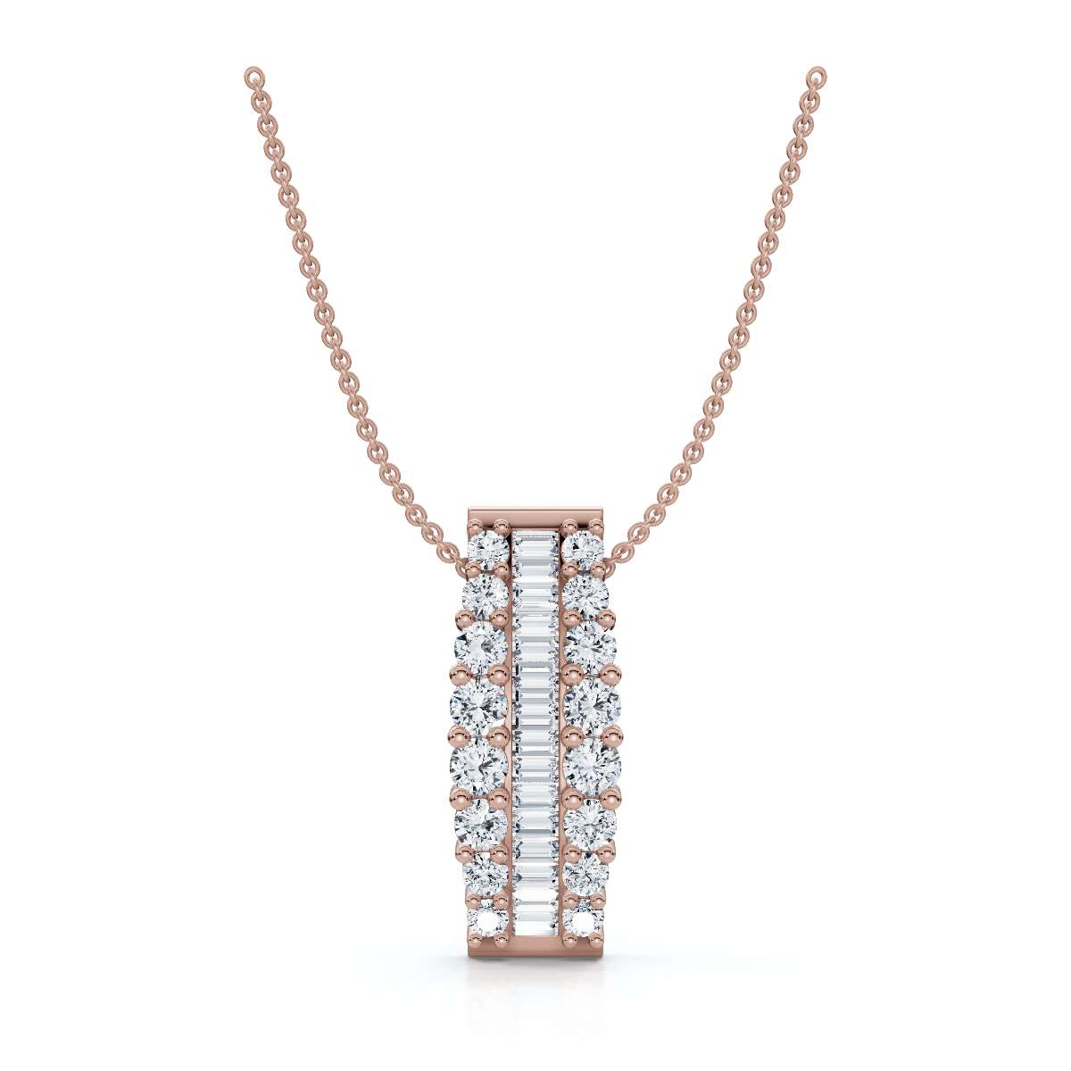 The Imperial Arch: 2.85 CTW Baguette & Round Diamond Statement Ba 14K-18K Gold/Platinum Necklace