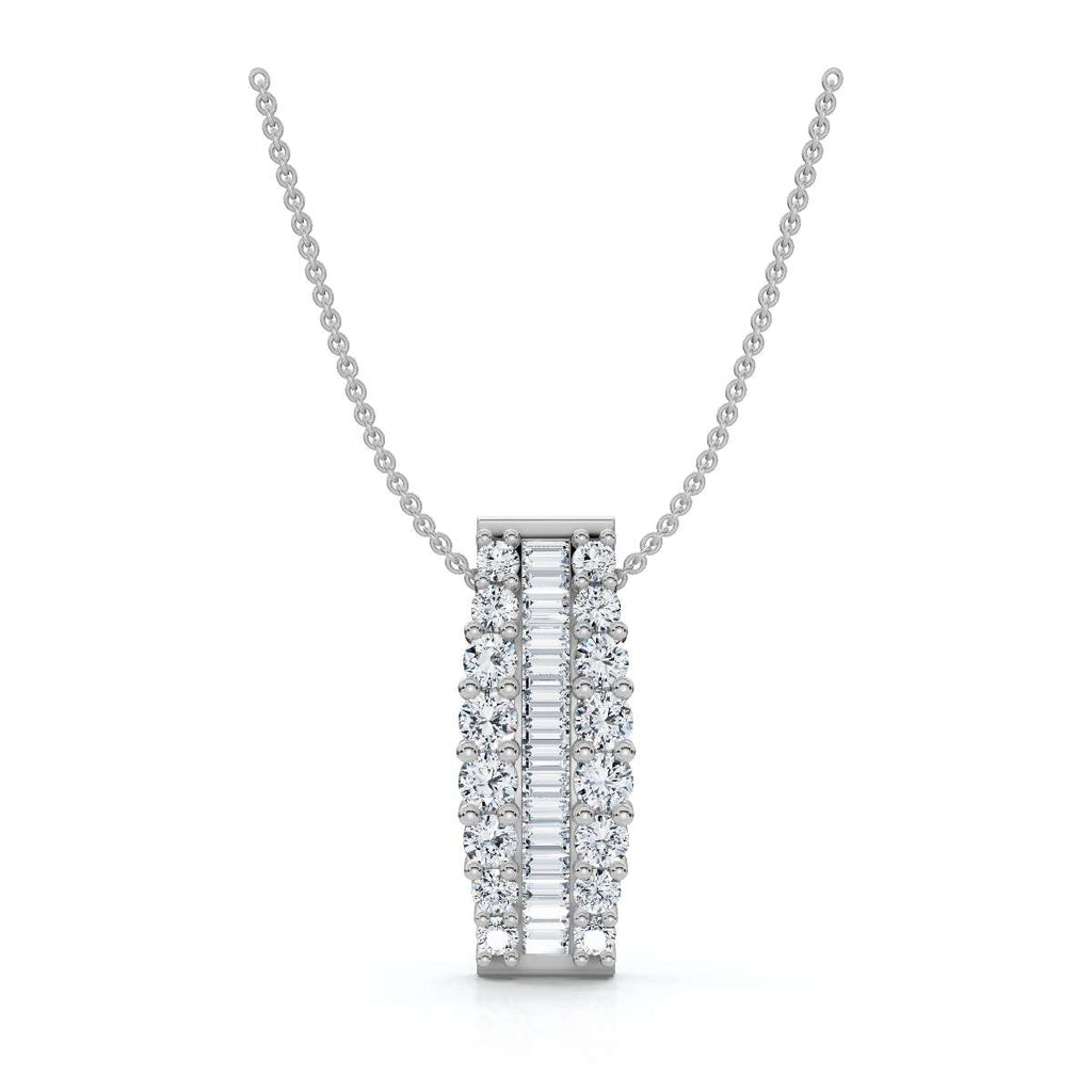 The Imperial Arch: 2.85 CTW Baguette & Round Diamond Statement Ba 14K-18K Gold/Platinum Necklace