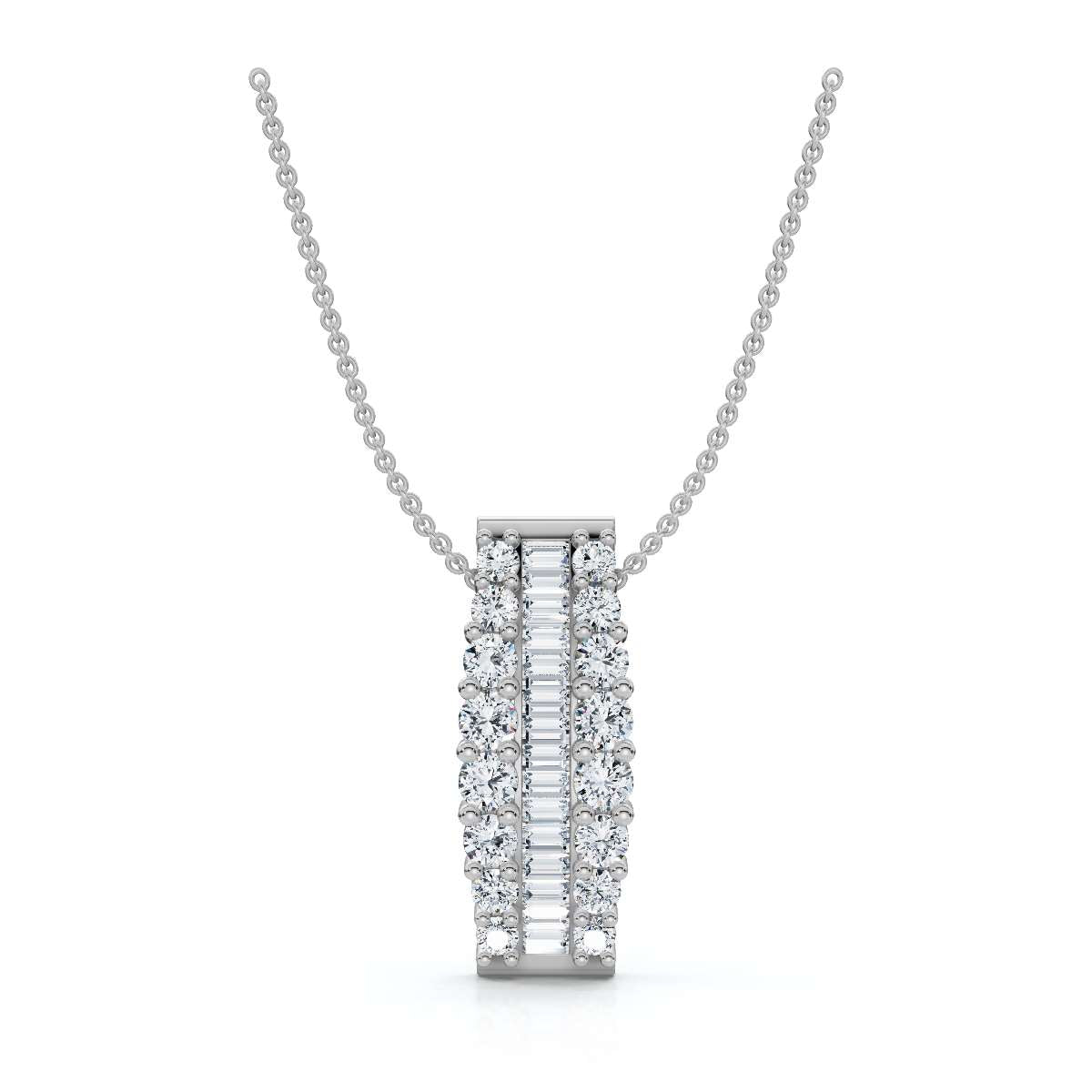 The Imperial Arch: 2.85 CTW Baguette & Round Diamond Statement Ba 14K-18K Gold/Platinum Necklace