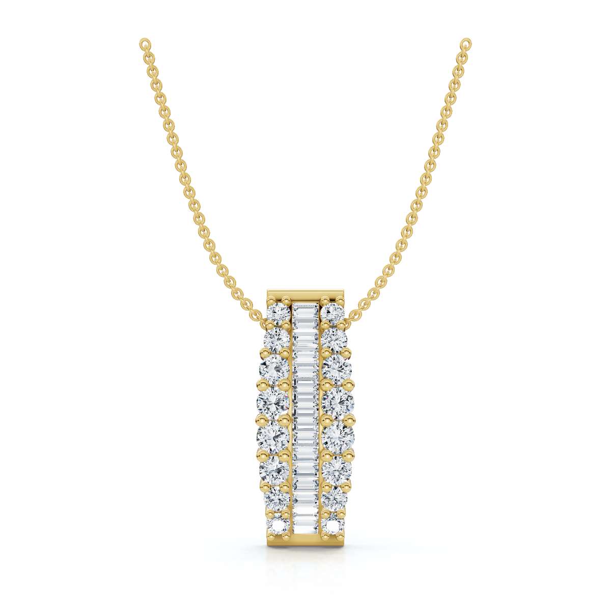 The Imperial Arch: 2.85 CTW Baguette & Round Diamond Statement Ba 14K-18K Gold/Platinum Necklace