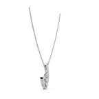 0.52 CTW Round Lab-Grown Diamond Asymmetrical Trio Leaf Pendant Necklace 14K-18K Gold/Platinum