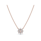 0.27 CTW Round Lab-Grown Diamond Tiered Starburst Flower Pendant Necklace 14K-18K Gold/Platinum