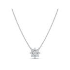 0.27 CTW Round Lab-Grown Diamond Tiered Starburst Flower Pendant Necklace 14K-18K Gold/Platinum