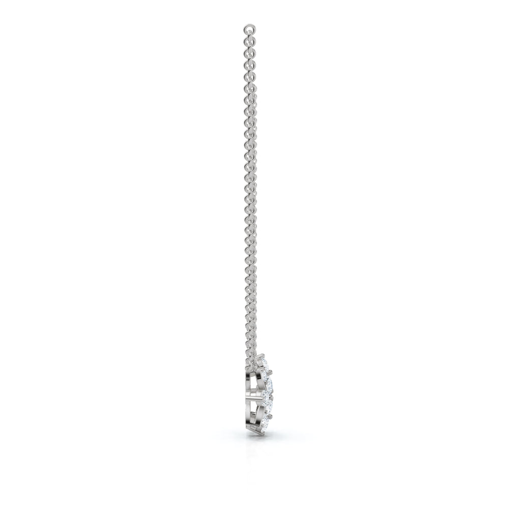 0.27 CTW Round Lab-Grown Diamond Tiered Starburst Flower Pendant Necklace 14K-18K Gold/Platinum