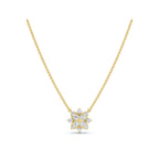 0.27 CTW Round Lab-Grown Diamond Tiered Starburst Flower Pendant Necklace 14K-18K Gold/Platinum