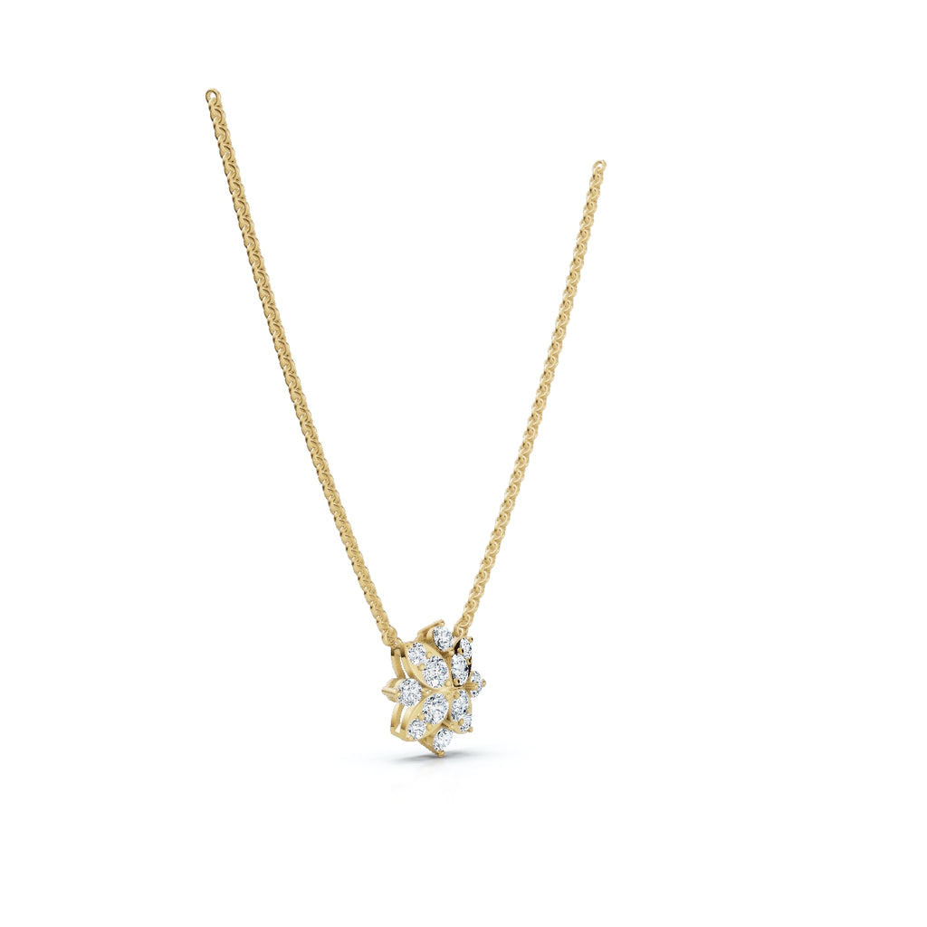 0.27 CTW Round Lab-Grown Diamond Tiered Starburst Flower Pendant Necklace 14K-18K Gold/Platinum