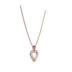 0.09 CTW Round Lab-Grown Diamond Half-Pavé Open Heart Pendant Necklace 14K-18K Gold/Platinum