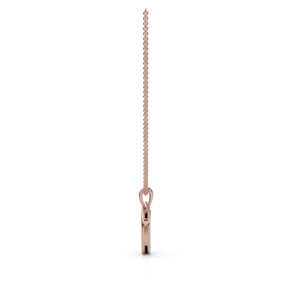 0.09 CTW Round Lab-Grown Diamond Half-Pavé Open Heart Pendant Necklace 14K-18K Gold/Platinum