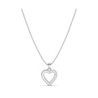 0.09 CTW Round Lab-Grown Diamond Half-Pavé Open Heart Pendant Necklace 14K-18K Gold/Platinum