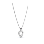 0.09 CTW Round Lab-Grown Diamond Half-Pavé Open Heart Pendant Necklace 14K-18K Gold/Platinum