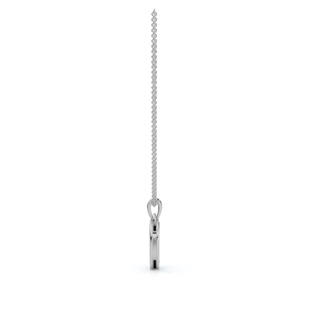 0.09 CTW Round Lab-Grown Diamond Half-Pavé Open Heart Pendant Necklace 14K-18K Gold/Platinum