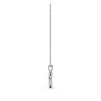 0.09 CTW Round Lab-Grown Diamond Half-Pavé Open Heart Pendant Necklace 14K-18K Gold/Platinum