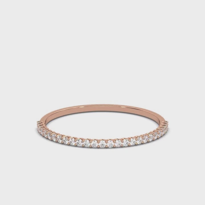 0.20-6 CTW Round Brilliant Cut Lab Grown Diamond Bubble Micro-Prong Stacking Band in 14K Rose Gold
