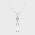 The Trinity Loop: 0.53 CTW Open-Teardrop Geometric Statement 14K-18K Gold/Platinum Necklace