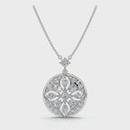 2.01 CTW Mixed-Cut Lab-Grown Diamond Geometric Kaleidoscope Medallion Necklace 14K-18K Gold/Platinum