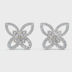 The Flutter Statement: 1.06 CTW Dimensional Lab-Grown Diamond Butterfly Studs Gold/Platinum