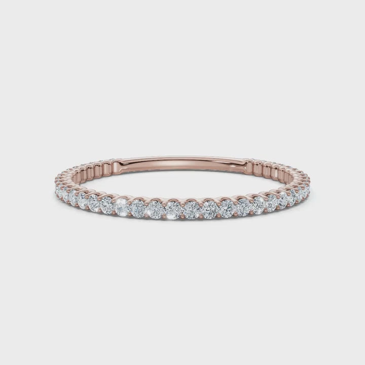 0.25-4.67 CTW Round Brilliant Cut Lab Grown Diamond Micro-Prong Eternity Band in 14K Rose Gold