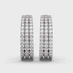 The Trinity Pavé Hoop: 1.22 CTW Wide Multi-Row Lab Diamond Huggies 14K-18K Gold/Platinum