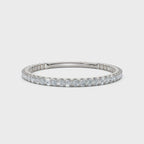 0.25-4.67 CTW Round Brilliant Cut Lab Grown Diamond Micro-Prong Eternity Band in 18K White Gold