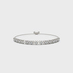 The XOXO Classic: 0.39 CTW Round Lab-Grown Diamond Geometric Motif Adjustable Bracelet Golden/Platinum