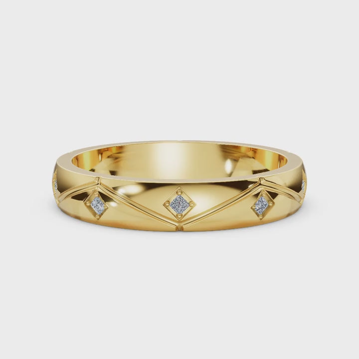 18K Yellow Gold Wedding Lab Grown Diamond Ring (1/10 ct. tw)
