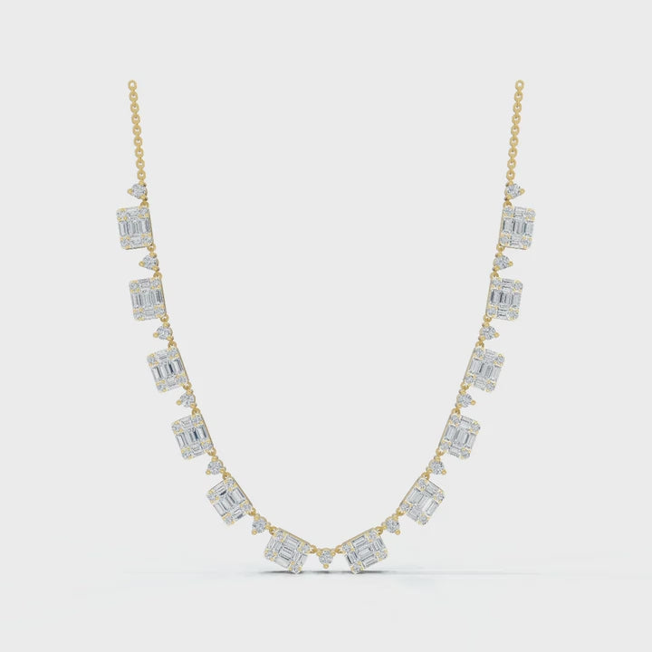 14K White Gold Fashion Lab Grown Diamond Necklace (14 ct. tw)