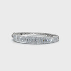 The Imperial Mosaic: 7.93 CTW Multi-Row Baguette & Brilliant Wave Bangle 14K Gold/Platinum Bracelet