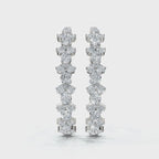 The Kaleidoscope Hoop: 7.84 CTW Mixed-Cut Inside-Out Lab-Grown Diamond Statement Hoops 14K-18K Gold/Platinum