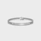 The Verona Plate: 0.75 CTW Round Lab-Grown Diamond Curb Link ID Bracelet 14K-18K Gold/Platinum