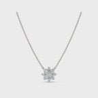 0.27 CTW Round Lab-Grown Diamond Tiered Starburst Flower Pendant Necklace 14K-18K Gold/Platinum