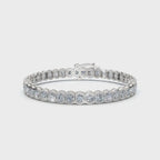 The Modern Arc: 2.03 CTW Scalloped Half-Bezel Tennis Bracelet 14K-18K Gold/Platinum